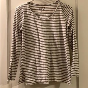 Striped split hem tunic tee